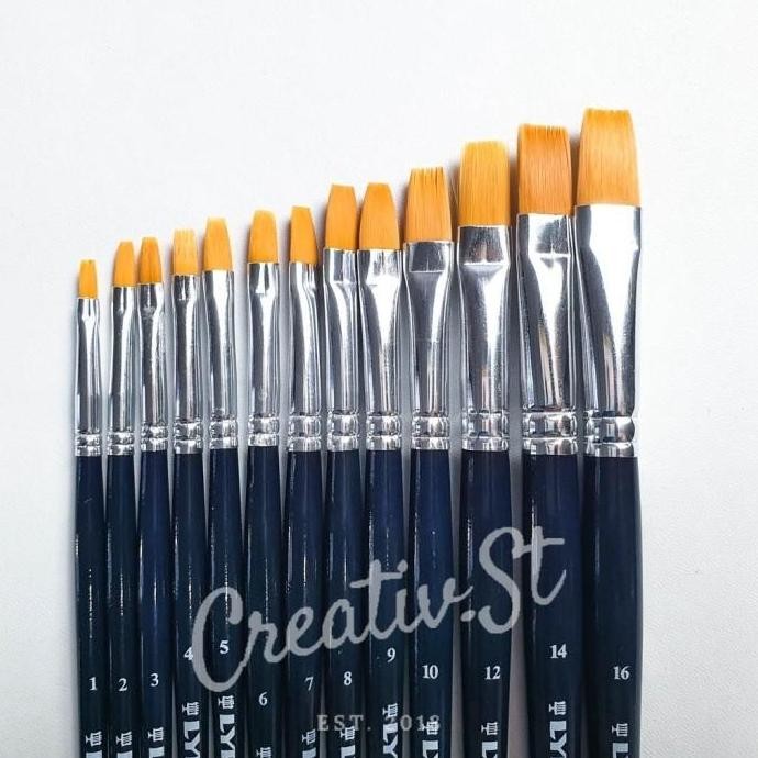 

Lyra Giotto Kuas Lukis Art Brush Flat No 01 - 16 Set Taklon Pipih