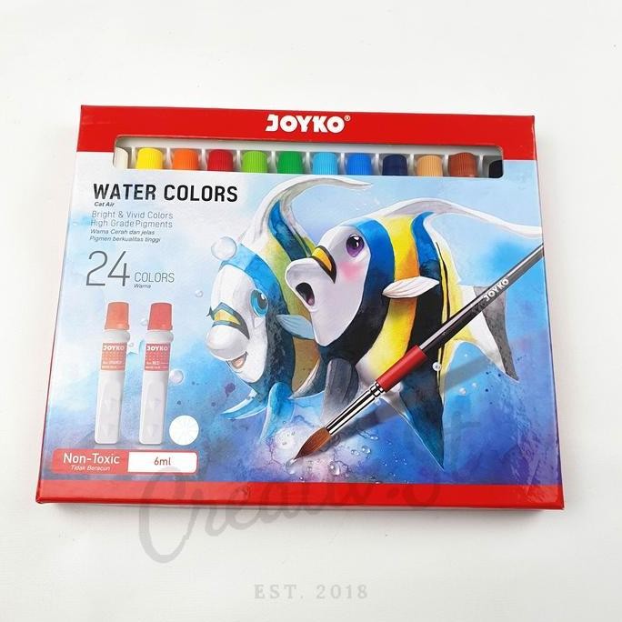 

Joyko Cat Air Tube Watercolor Paint 24 Warna 6 Ml Set Water Color