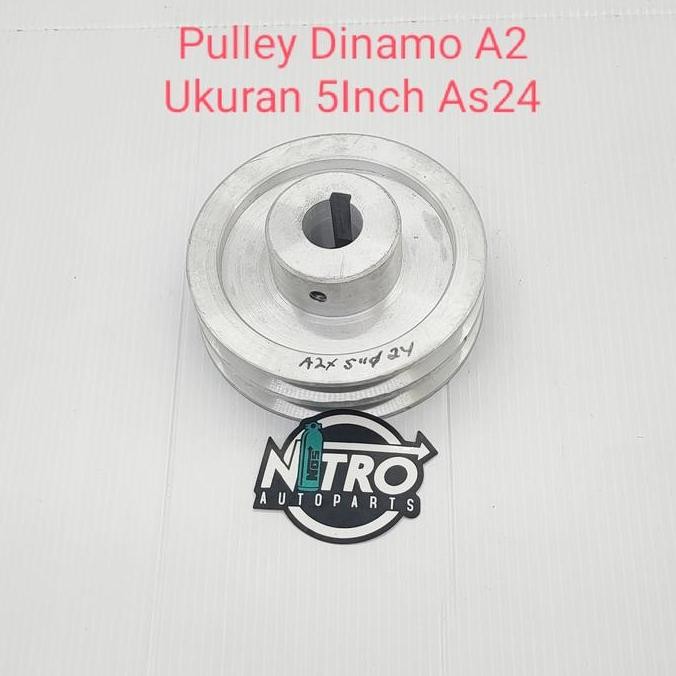 Pulley Dinamo 5 Inch A2 untuk Dinamo 1HP As 19 & 2HP As 24 - Gear Pully Mesin