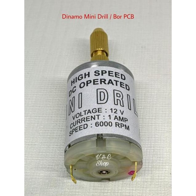 Dinamo Mini Drill Bor PCB DC 12V | Bor Mini Listrik DIY