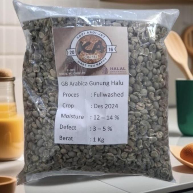 

Green Bean(GB)/Biji Kopi Mentah Gunung Halu Fullwashed LA