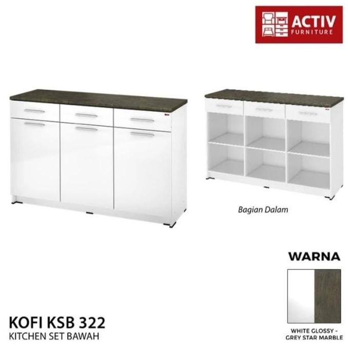 Rak Dapur Kitchen Set Bawah Meja Dapur 2-3 Pintu Lemari Sayur Active