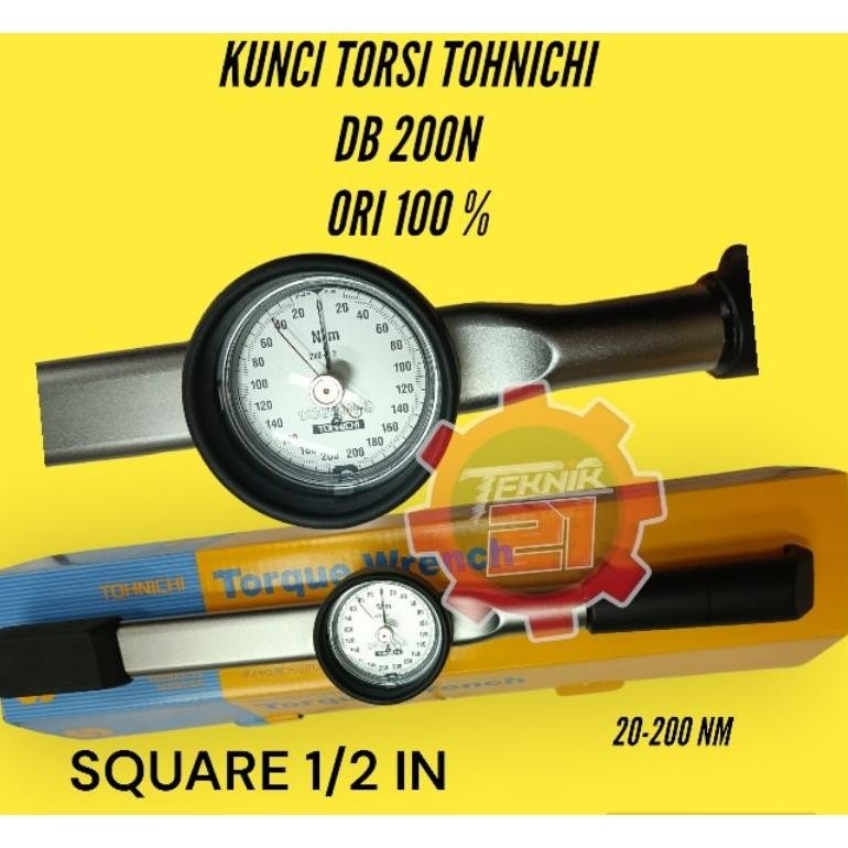 TOHNICHI DB200N KUNCI TORSI TOHNICHI DB200N TORQUE WRENCH TOHNICHI DB200N 1/2 IN