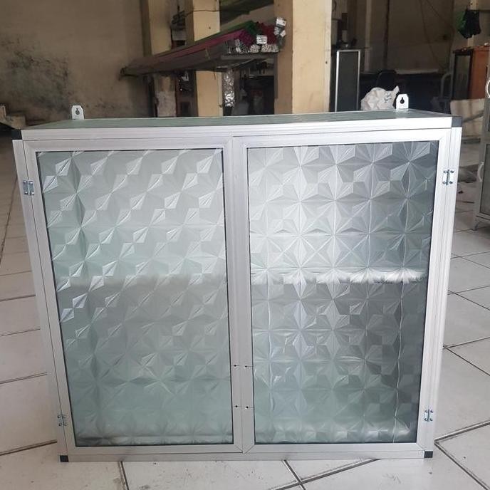 Rak Gantung Lemari Dapur Kitchen Set Atas Aluminium Kaca 2 Pintu