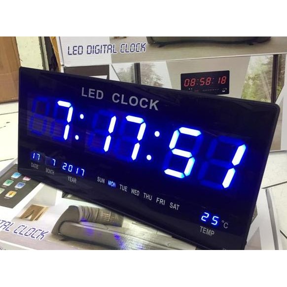 

Jam Dinding Digital LED Meja LED Clock 4622 Biru TL