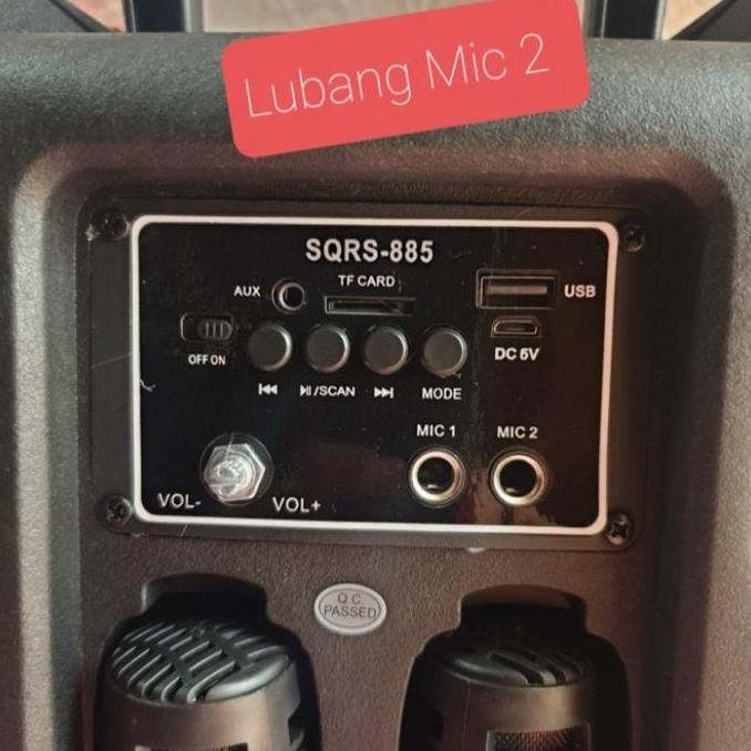 Speaker Bluetooth Sq 885 Karaoke Double Mic 8.5 Inch - Speaker Wireless