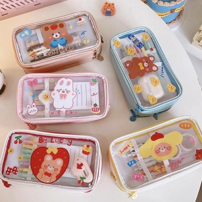 

Kotak Pensil Organizer Korean Style Big Pencil Box Bag Besar Lucu