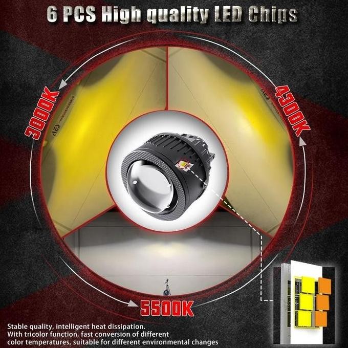 Foglamp Projector Projie Biled 3 Inch FX Bluelens 3 Warna AES
