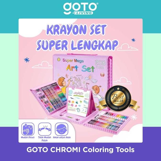 

Goto Chromi Crayon Pensil Warna Set Lengkap 150 208 PCS Kerayon Anak