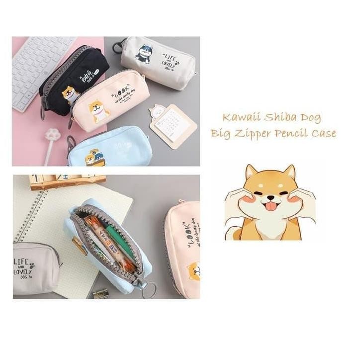 

Tempat Pensil Kawaii Shiba Dog Big Zipper Large Pencil Case Lucu