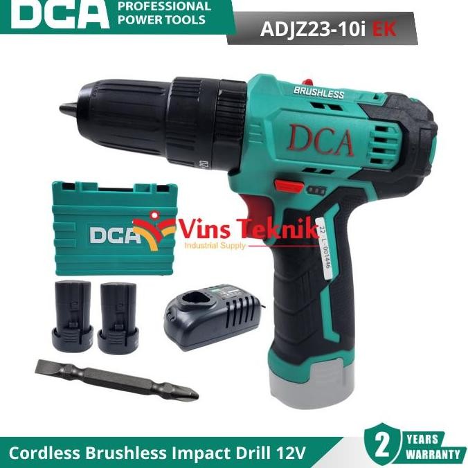 Mesin Bor Baterai Cordless Brushless Impact Drill 10Mm 12V Dca Adjz23-10I Ek Adjz23-10Iek