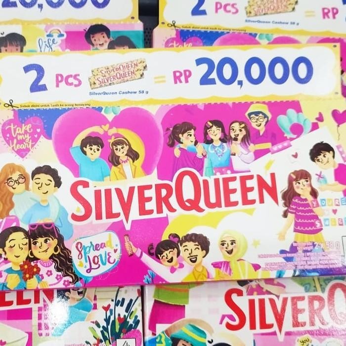 

Lm Silverqueen 55 / 58 Gram Isi 10 Pcs All Variant Mede/ Almond/ Dark/ White/ Berry