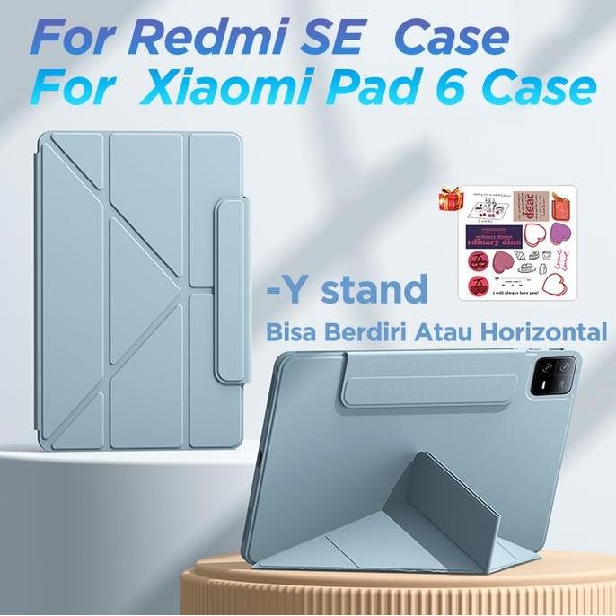 

Casing Redmi Pad SE Y-Stand Flip Cover + Tempat Pensil Mi Pad 6 11 Inch Case Multifungsi