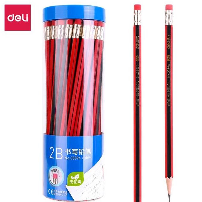 

Deli Pensil 2B / Graphite Pencil Isi 50 Gratis Penghapus 33594 Alat Tulis Stationery New Stok