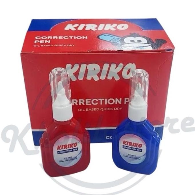 

12 Pcs Correction Pen / Fluid / Tipe X Cair Kiriko Ex-0810 New Stok