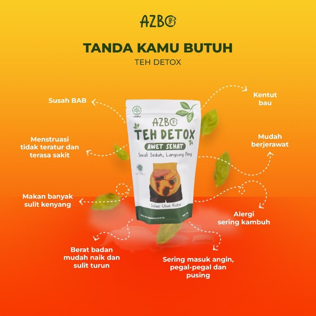 

Rkm Azbo Teh Detox Awet Sehat (Herbal Tea) - Bersih Usus Pencernaan