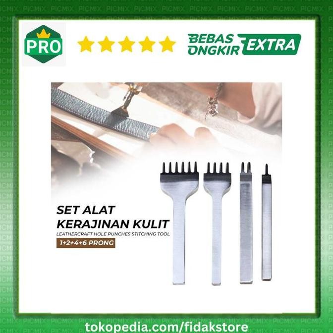 

Alat Diy Kulit Leathercraft Hole Punches Stitching Tool 1+2+4+6 Prong