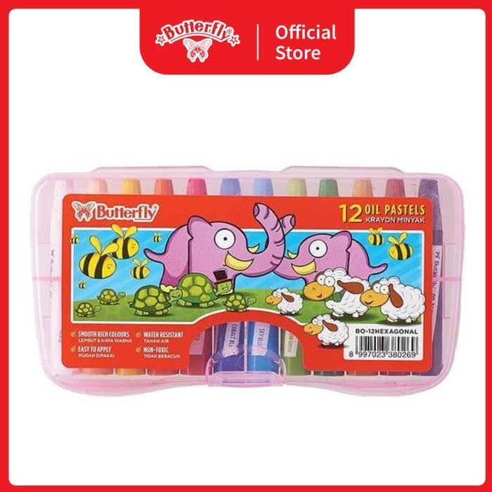 

EMS Crayon / Oil Pastels Butterfly 12 Warna