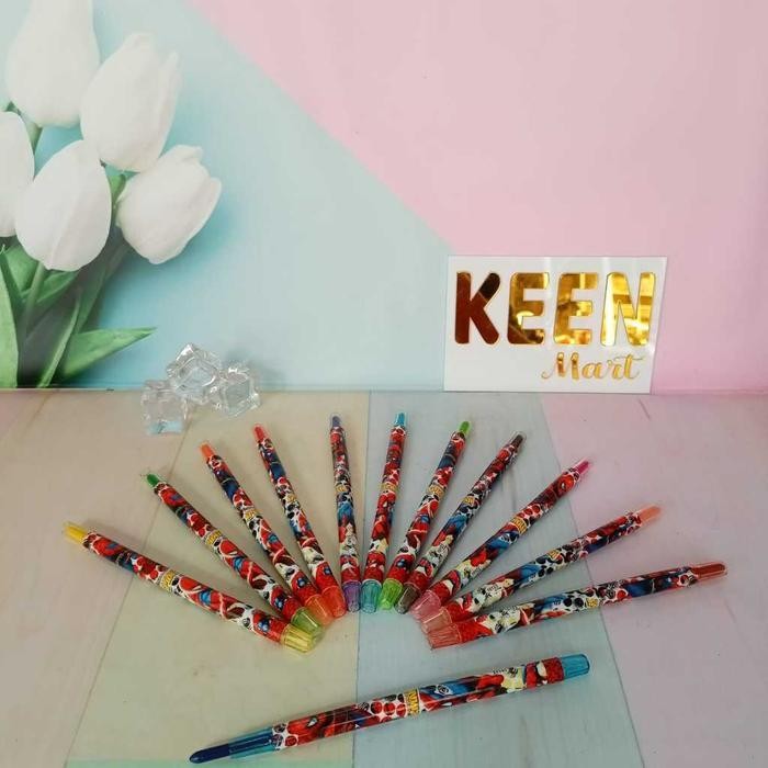 

EMS CRAYON PUTAR PANJANG 12warna/krayon/rolling crayon/twist crayon