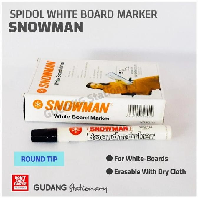 

Spidol Whiteboard Marker Bg-12 Snowman ( Isi 12 Piece ) New Stok