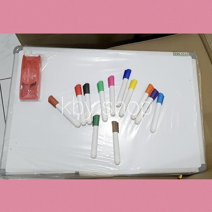 

Paket Whiteboard White Board 40X60 Penghapus Magnet &Spidol Untuk Anak New Stok