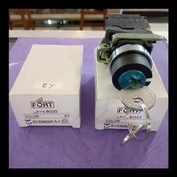 DISKON SELECTOR SWITCH KEY KUNCI 3POSISI ON OFF ON LAY4-BG33 FORT 
