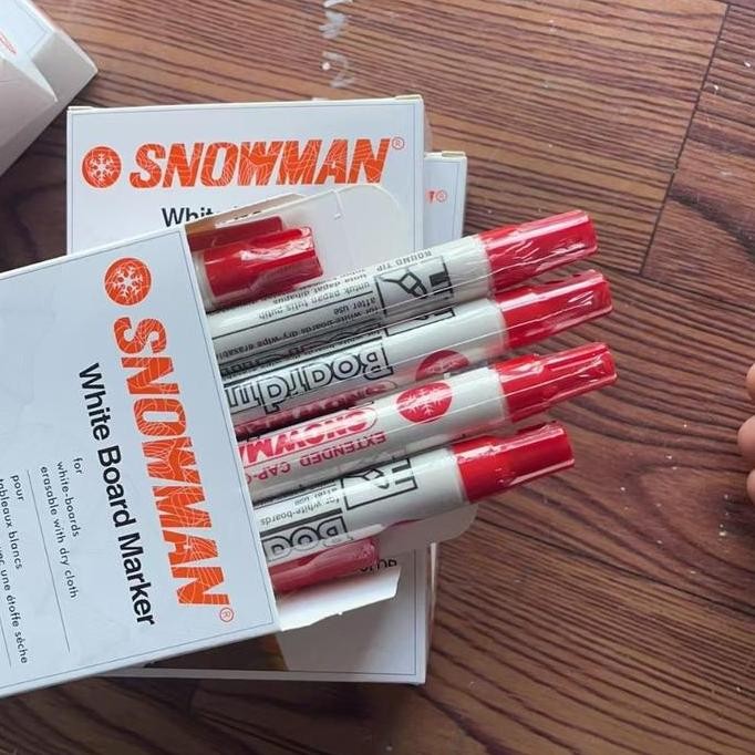 

Spidol Snowman Whiteboard Bg12 Warna Merah Isi 12 Pcs New Stok