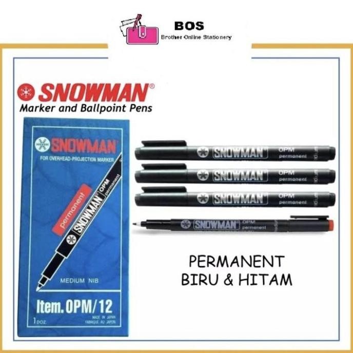 

Bos Snowman Spidol Opm Permanent/ Marker Permanen/ Kaca/ Plastik Stationery New Stok