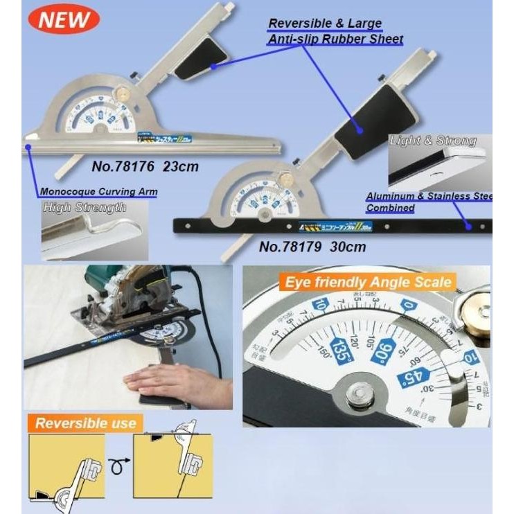 

Penggaris Busur 23 Cm 78176 Shinwa Mini Free Angle Circular Saw Guide New Stok