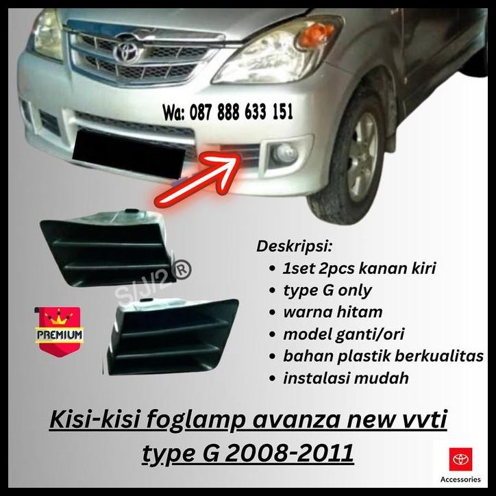 DISKON KISI KISI FOGLAMP FOG LAMP HITAM AVANZA NEW VVTI 2008 - 2011 TYPE G 