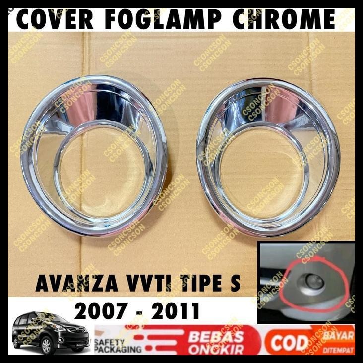 TERMURAH COVER FOGLAMP AVANZA VVTI TIPE S 2007 2010 2011 FOG LAMP CHROME