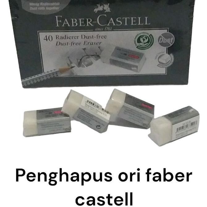 

1Pak 40Pcs Penghapus Pensil Faber Castell Kecil 40 Putih Stationery New Stok