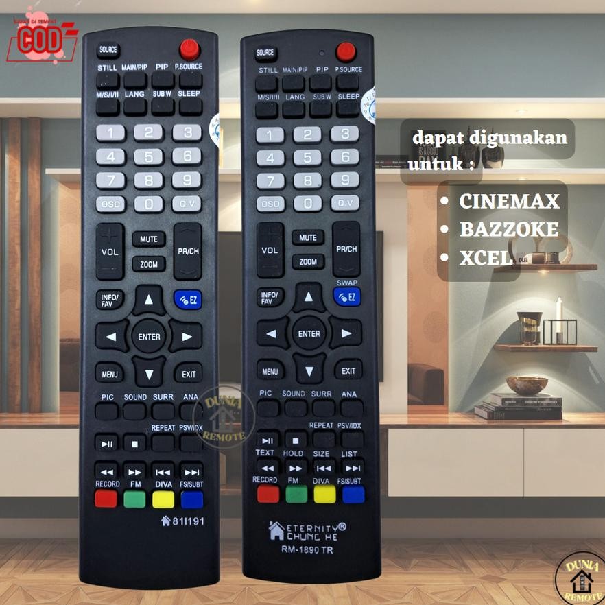 Remot / REMOTE TV POLYTRON LCD LED Tabung Cinemax Bazooka XCEL DiM