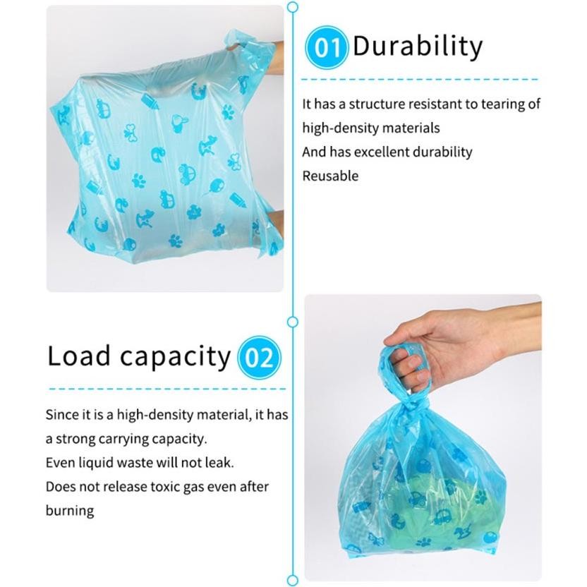 100PCS Plastik Refill Pet Poop Bag Kantong Plastik Refill Poop Kantong Poop Anjing Kucing Pet DiM