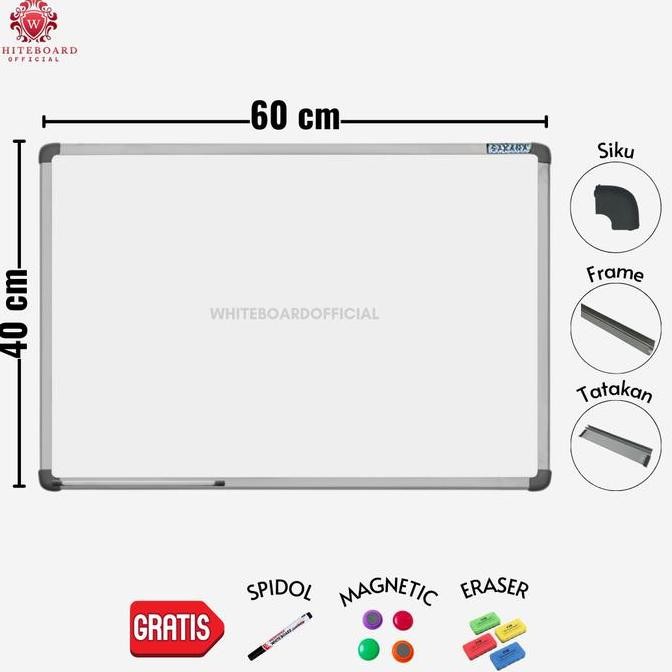 

Sakana Papan Tulis White Board 40X60Cm / Whiteboard Magnet Gantung Mudah Dihapus & Ditempel Magnet New Stok