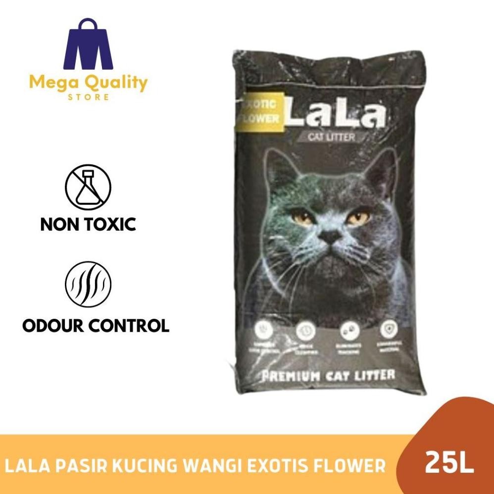 LALA Pasir Kucing Cat Litter Wangi Exotis Flower 25 liter DiM