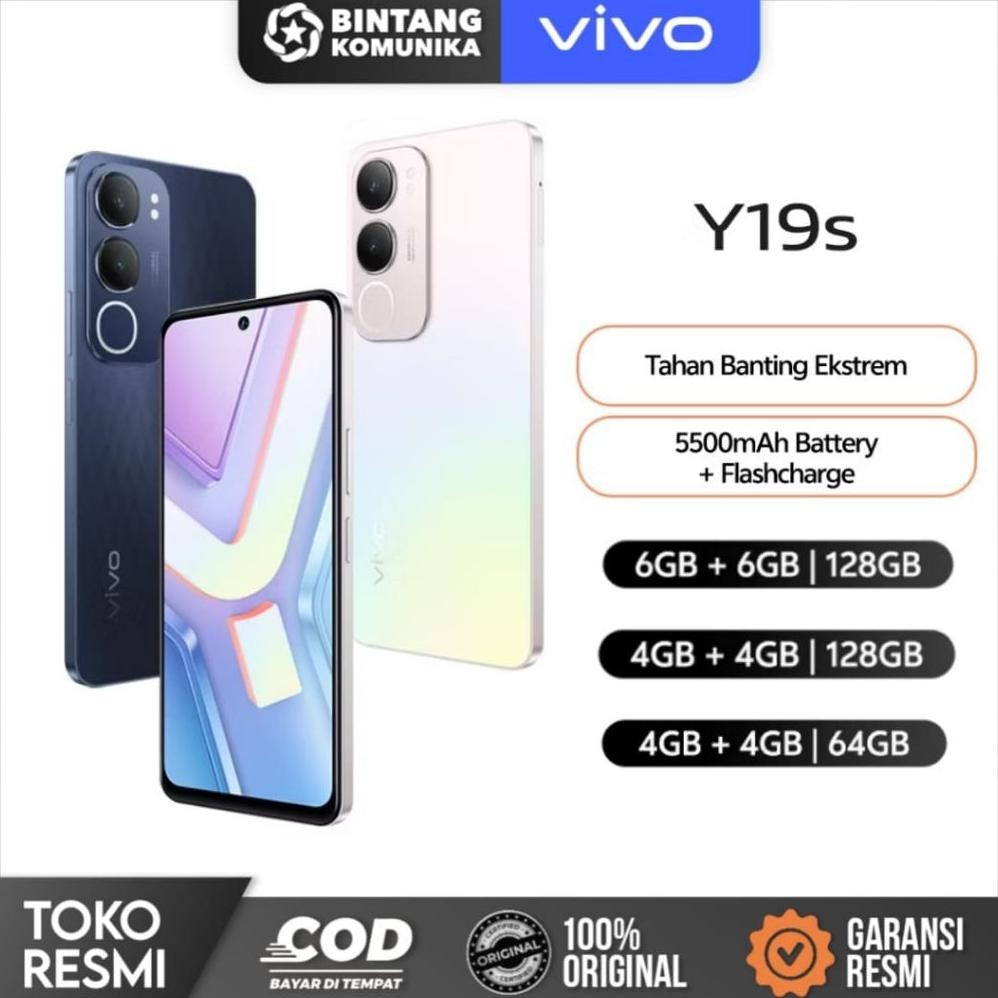 [NEW] VIVO Y19s Ram 6/128GB 50AI Camera, 5500mAh+15w FlashCharge, Tahan Banting, Tahan Hujan DiM