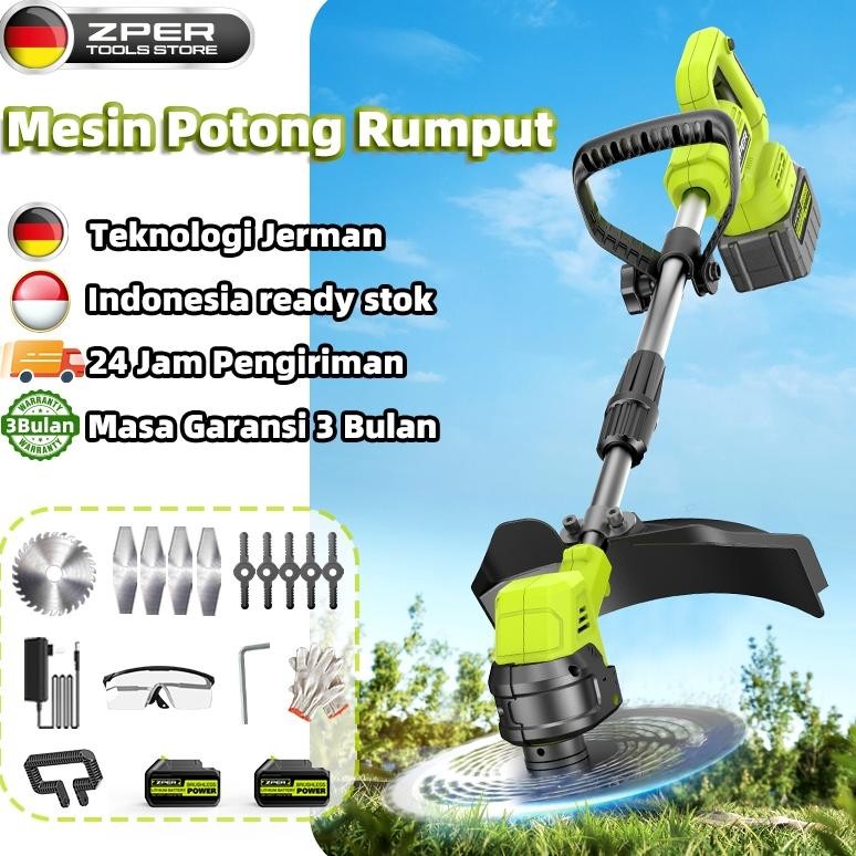 Mesin Potong Rumput Baterai Alat Pemotong Rumput Elektrik Listrik Pemangkas Gunting Rumput