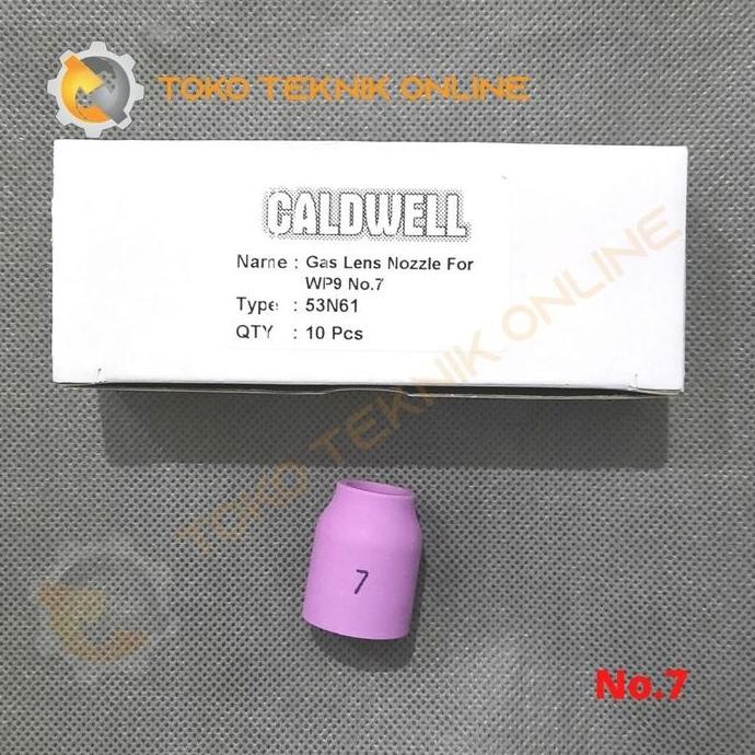 Gas Lens Nozzle Untuk Tig Torch Tipe Wp9, No.7 Caldwell