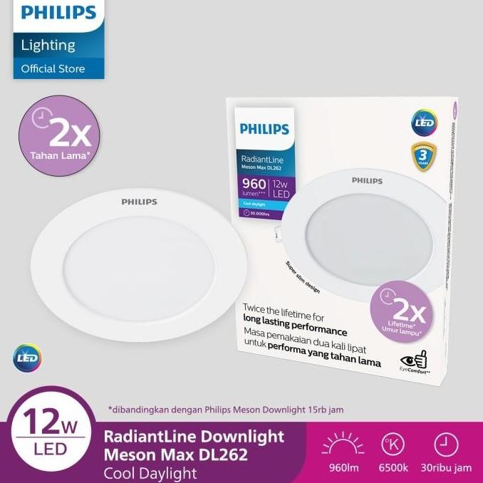 Philips RadiantLine Downlight Meson Max DL262 12W D150 6500K Putih Terang