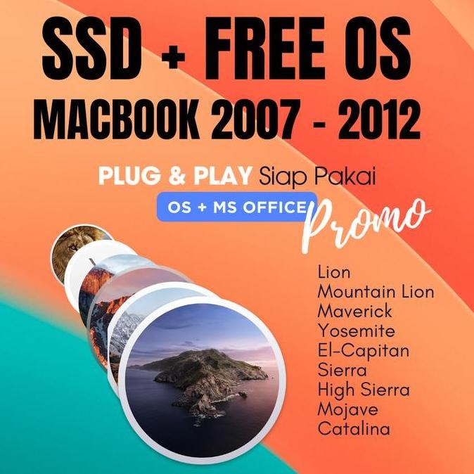 BEBAS ONGKIR - UPGRADE SSD Macbook Macbook Pro 2007 - 2012 FREE OS Siap Pakai