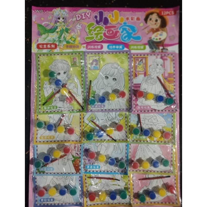 

Gha-65 12Pc / 20Pcs Mewarnai Cat Air Cup Plus Koas Lembaran Gha-65