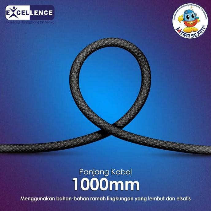 Excellence Kabel Data Fast Charging Lightning Micro Usb Type C Cable Charger Hp