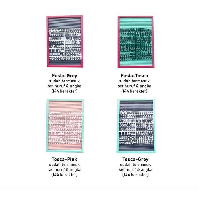 

Felt Letter Board 40X28 Cm (Include Huruf) Papan Huruf Angka Frame New Stok