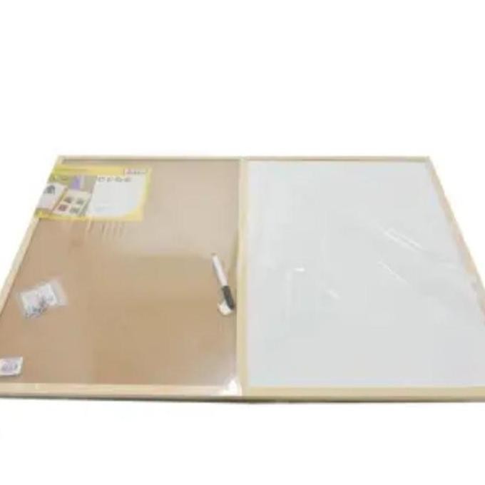 

Papan Kombinasi 60X45 /Cork Pin Board Papan Tulis Kayu New Stok