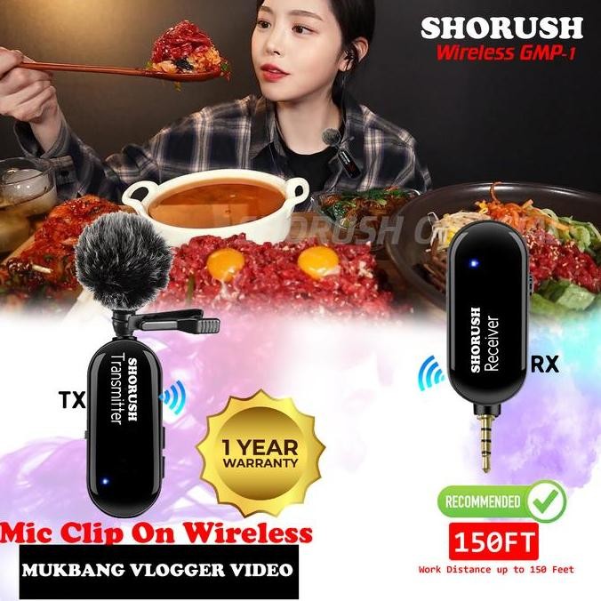 Shorush GMP-1 Microphone Clip On Wireless VLOG ASMR Camera HP