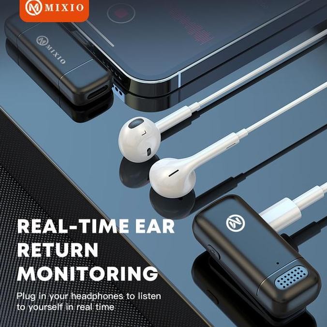 Mixio W11 Mic Wireless Lavalier Microphone Clip On With Case & Charger