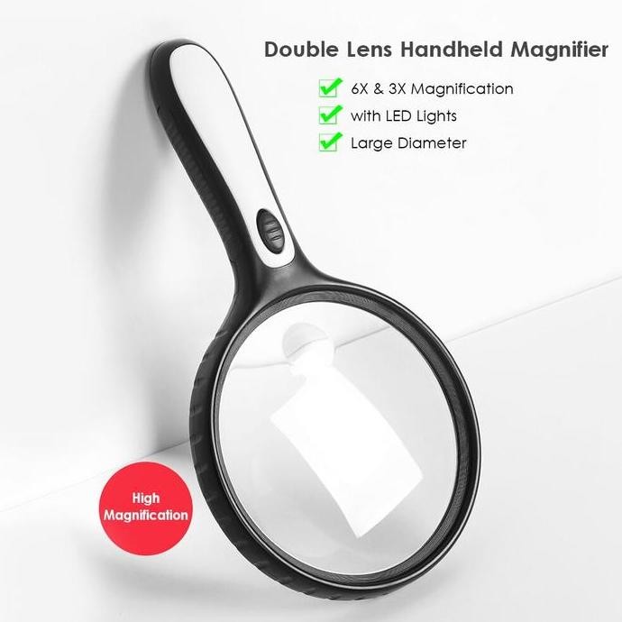 

Kaca Pembesar Led Ab74 / Lampu Lup Lensa Magnifier Handheld / Membaca Perhiasan Komponen / Loupe New Stok