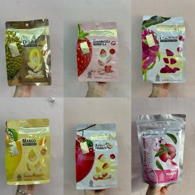 

TYL URSNACKS Freeze Dried e Apple / Durian Duren Vacuum / Strawberry / Mangga / Dragon Fruit Buah Naga - Snack Keripik