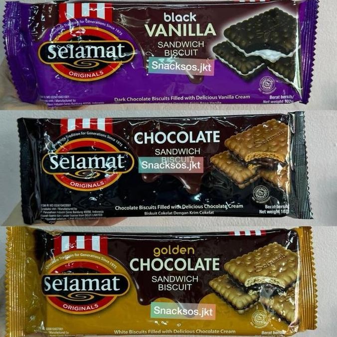 

SELAMAT ORIGINAL SANDWICH BISCUIT BLACK VANILLA / CHOCOLATE / GOLDEN CHOCOLATE BISKUIT